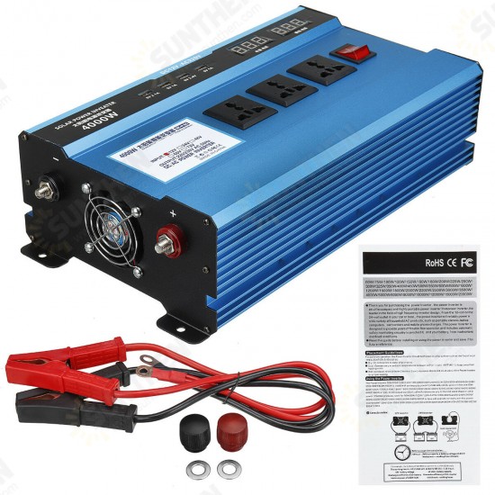 2200/4000W Car Inverter 12V/24V to 220V Household Power Converter On-board Inverter