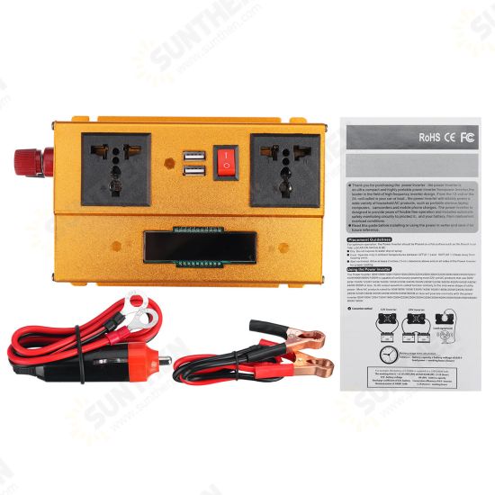 2200W Peak Power Inverter DC 12/24V or 48/60V to AC 220V Converter For Cars Steamboats Emergency