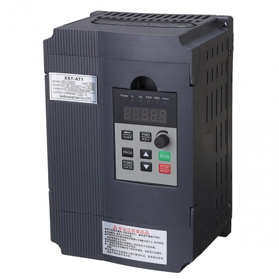 2.2KW 220V 12A Single Phase Input 3 Phase Output PWM Frequency Converter Drive Inverter V/F Vector Control
