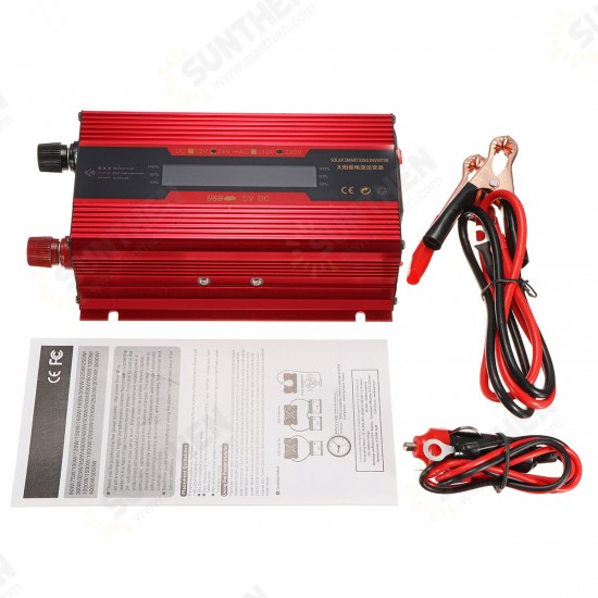 3000W Display Solar Inverter Modified Sine Wave Power Inverter Car USB Converter Solar System Car Truck