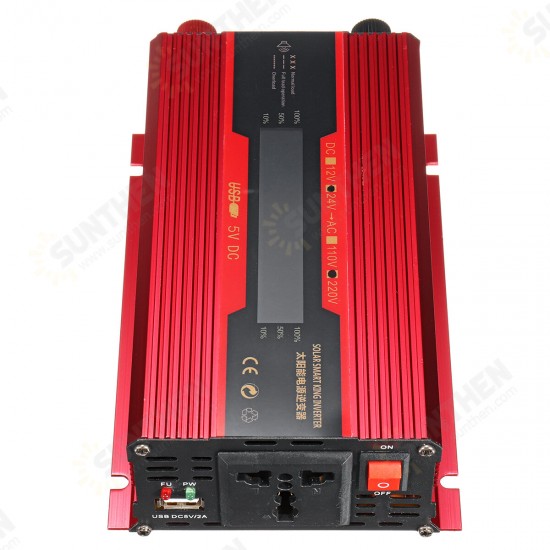 3000W Display Solar Inverter Modified Sine Wave Power Inverter Car USB Converter Solar System Car Truck