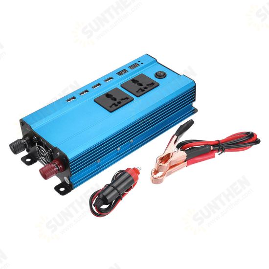 3000W LED Display Solar Power Inverter Modified Sine Wave DC 12V/24V To AC 220V Dual Screens