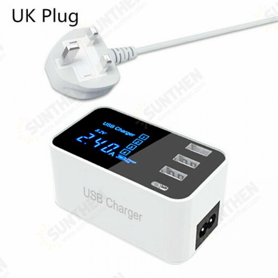 3USB Port USB Charger Type C LCD Display Charger 100-240V Charging Station