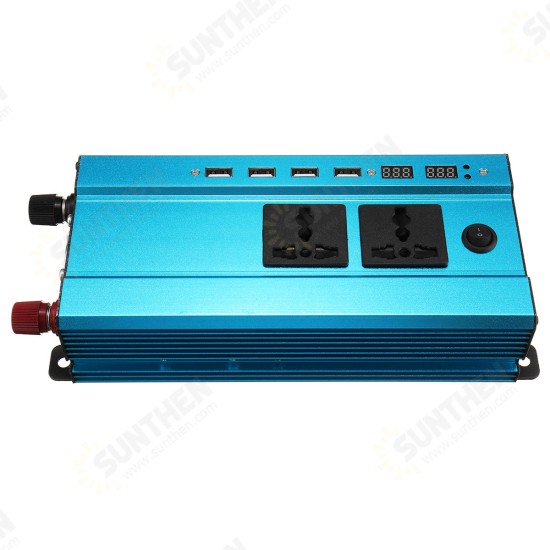 4000W 12V/24V DC to 110V/220V AC Solar Power Inverter LED Modified Sine Wave Converter Blue