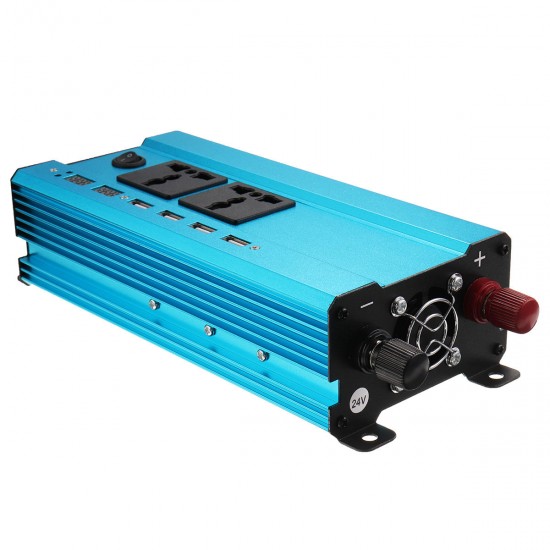 4000W 12V/24V DC to 110V/220V AC Solar Power Inverter LED Modified Sine Wave Converter Blue