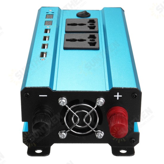 4000W 12V/24V DC to 110V/220V AC Solar Power Inverter LED Modified Sine Wave Converter Blue