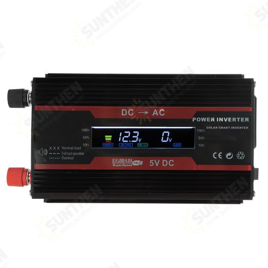 4000W Peak Power Inverter Intelligent Color Screen Dual USB Port Inverter 300W Rated DC To AC Inverter