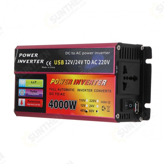 4000W Power Inverter 110V/220V Car Solar Inverter Converter For Solar System Truck Modified Sine Wave