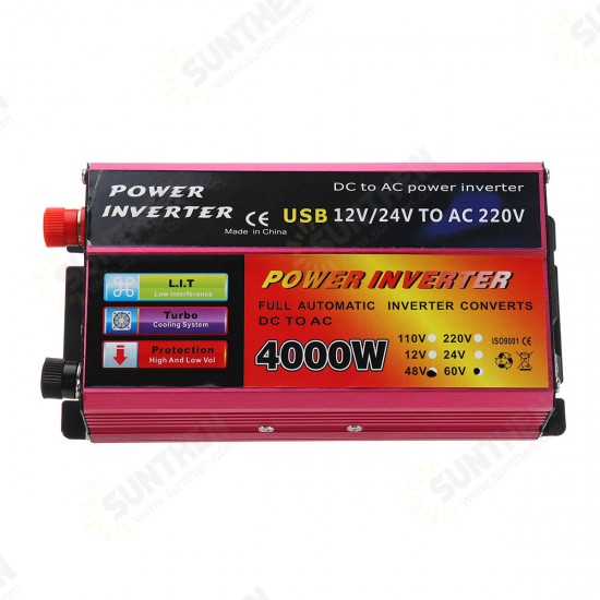 4000W Power Inverter 110V/220V Car Solar Inverter Converter For Solar System Truck Modified Sine Wave