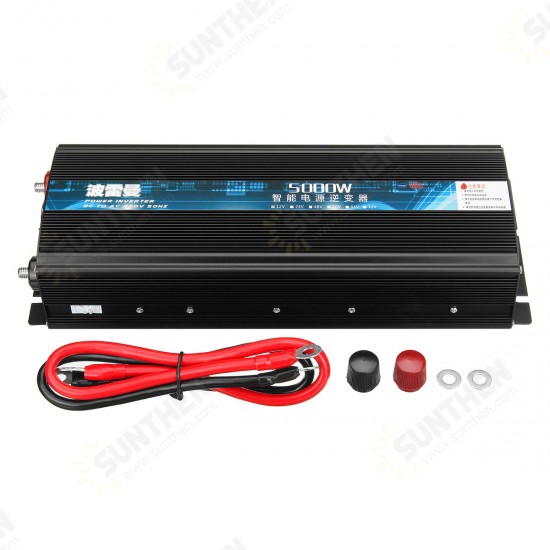 5000W Intelligent Power Inverter DC 12/24V To AC 220V Modified Sine Wave Inverter Dual LCD Display