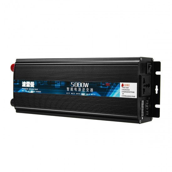 5000W Intelligent Power Inverter DC 12/24V To AC 220V Modified Sine Wave Inverter Dual LCD Display