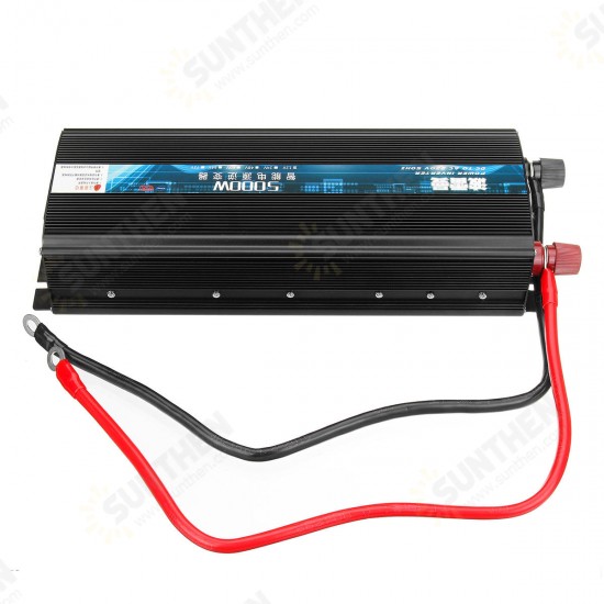 5000W Intelligent Power Inverter DC 12/24V To AC 220V Modified Sine Wave Inverter Dual LCD Display