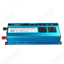 5000W LCD Solor Power Inverter DC 12V/24V/48V To AC 220V Converter 3 Sockets 4 USB Ports