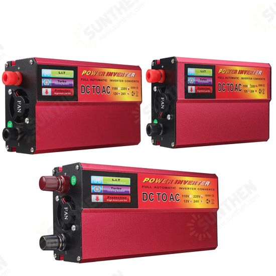 500/1000/1500W LED Car Vehicle RV Power Inverter DC12V/24V to AC220V Converter