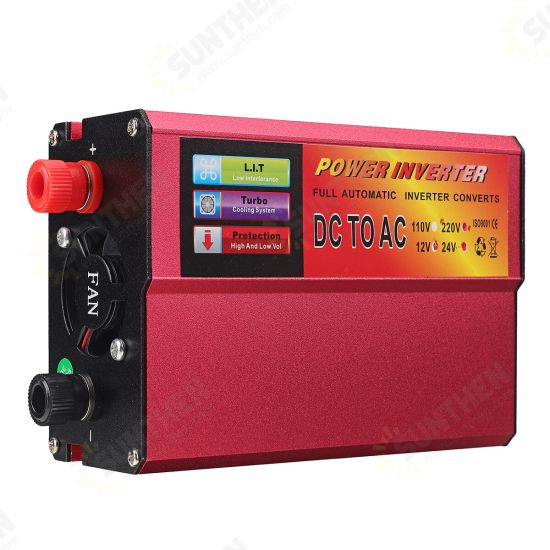 500/1000/1500W LED Car Vehicle RV Power Inverter DC12V/24V to AC220V Converter