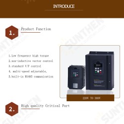 5.5KW 220V To 380V Variable Frequency Converter Speed Control Drive VFD Inverter Frequency Converter Frequency Boost Inverter 5.5KW 220V To 380V Variable Frequency Converter Speed Control Drive VFD Inverter Frequency Converter Frequency Boost Inverter