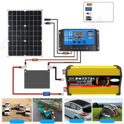 6000W DC 12V To AC 110V/220V Intelligent Screen Solar Power Inverter 18V 18W Solar Panel 30A 12V/24V Solar Converter Kit 6000W DC 12V To AC 110V/220V Intelligent Screen Solar Power Inverter 18V 18W Solar Panel 30A 12V/24V Solar Converter Kit