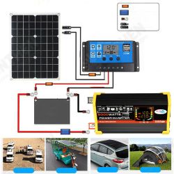 6000W DC 12V To AC 110V/220V Intelligent Screen Solar Power Inverter 18V 18W Solar Panel 30A 12V/24V Solar Converter Kit 6000W DC 12V To AC 110V/220V Intelligent Screen Solar Power Inverter 18V 18W Solar Panel 30A 12V/24V Solar Converter Kit