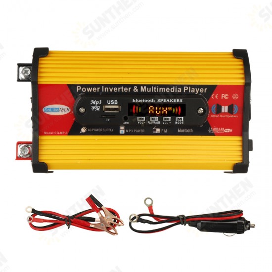 600W Car Power Inverter Modified Sine Wave Solar Inverter Power Inverter & MP3 Multimedia Player