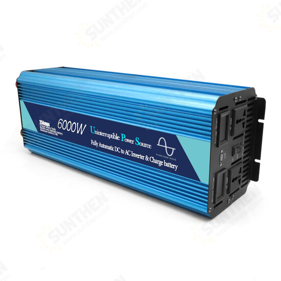 BET3000S 6000W 12V/24V To 220V Pure Sine Wave Power Inverter Battery Charger UPS Converter