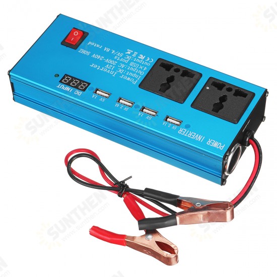 Car Power Inverter DC 12V/24V to AC 220V Voltage Converter USB Charger Auto Inversor