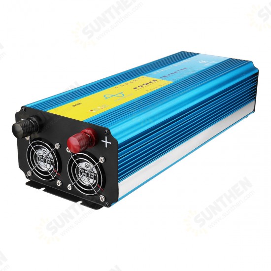 DC 12V/24V to AC 110V/220V 4000W Pure Sine Wave Power Inverter LCD Display