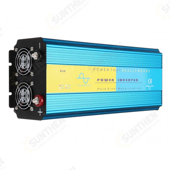 DC 12V/24V to AC 110V/220V 4000W Pure Sine Wave Power Inverter LCD Display