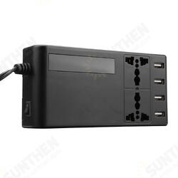 DC 12V/24V to AC 110V/220V Car Power Inverter W/ Dual AC Outlets and 4 USB Charging