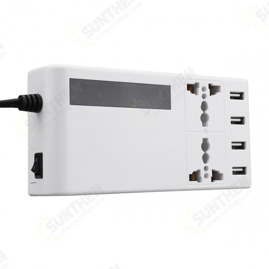 DC 12V/24V to AC 110V/220V Car Power Inverter W/ Dual AC Outlets and 4 USB Charging