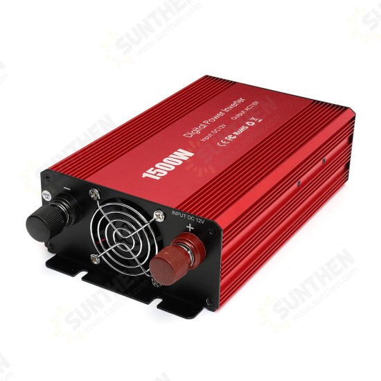 Portable 1500W Car Power Inverter DC 12V to AC 110V Modified Sine Wave Converter