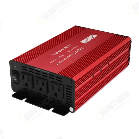 Portable 1500W Car Power Inverter DC 12V to AC 110V Modified Sine Wave Converter