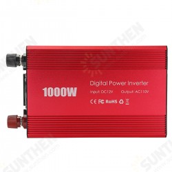 Power Inverter 1000W 12V DC to 110V AC Inverter Full-Bridge with 3 AC Outlets High Quality Power Inverter 1000W 12V DC to 110V AC Inverter Full-Bridge with 3 AC Outlets High Quality