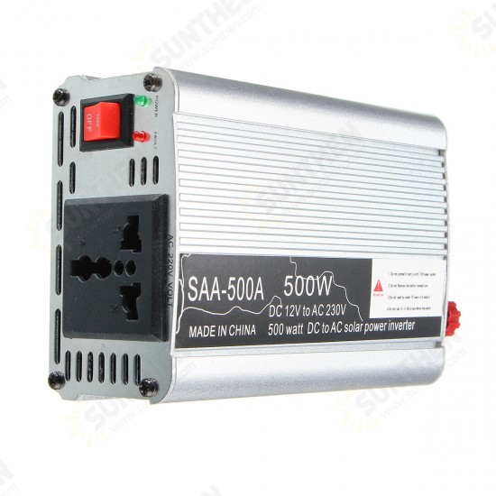 Solar Power Inverter 500W Peak 12V DC To 220V AC Modified Sine Wave Converter