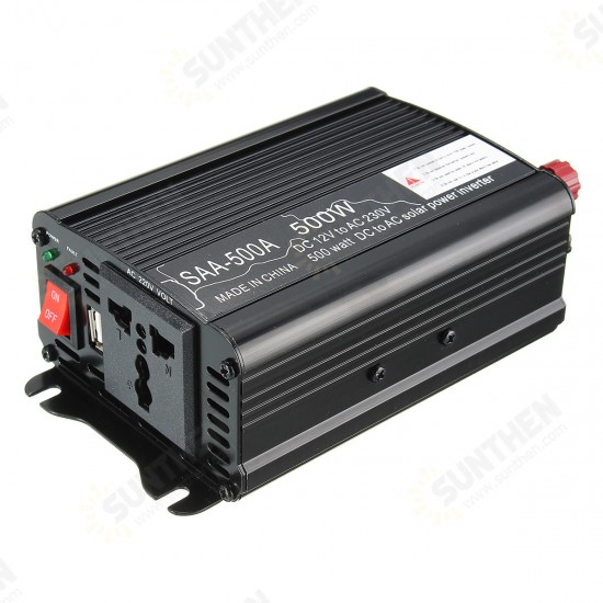 Solar Power Inverter 500W Peak 12V DC To 220V AC Modified Sine Wave Converter Solar Power Inverter 500W Peak 12V DC To 220V AC Modified Sine Wave Converter