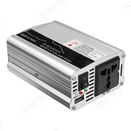 Solar Power Inverter USB Modified Sine Wave Converter DC 12V to AC 220V Car Power Inverter Charger Adapter