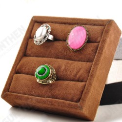 1 Pcs Ice Velvet Ring Earrings Display Stand Jewelry Tray Holder Storage Box 1 Pcs Ice Velvet Ring Earrings Display Stand Jewelry Tray Holder Storage Box
