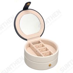 Portable Travel Round Multi-Layer Jewelry Box Leather Stud Earrings Jewellery Ornaments Storage Case Portable Travel Round Multi-Layer Jewelry Box Leather Stud Earrings Jewellery Ornaments Storage Case