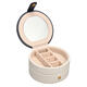 Portable Travel Round Multi-Layer Jewelry Box Leather Stud Earrings Jewellery Ornaments Storage Case