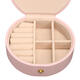 Portable Travel Round Multi-Layer Jewelry Box Leather Stud Earrings Jewellery Ornaments Storage Case