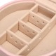 Portable Travel Round Multi-Layer Jewelry Box Leather Stud Earrings Jewellery Ornaments Storage Case