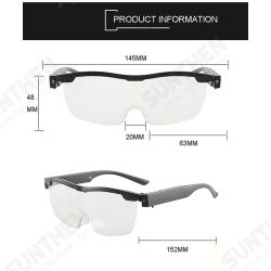 160% Glasses With LED Light Power Zoom Max Glasses Men Reading Eyeglasses Magnifying Needlework Gafas Led 160% Glasses With LED Light Power Zoom Max Glasses Men Reading Eyeglasses Magnifying Needlework Gafas Led