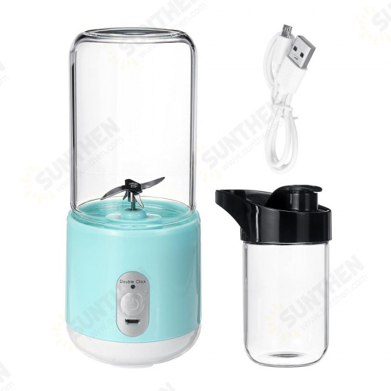 260ml USB Rechargeable Portable Electric Juice Cup Juice Blender Fruit Mixer Six Blade Mixing Machine Smoothies Baby Food Blender Extractor With Lid