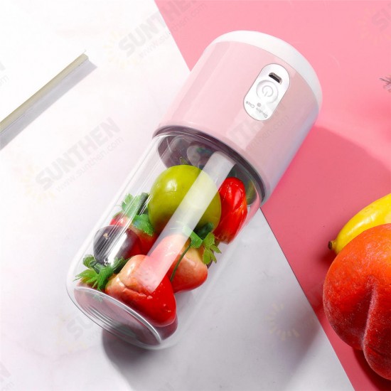 260ml USB Rechargeable Portable Electric Juice Cup Six Blade Mixing Machine Smoothies Baby Food Blender Extractor