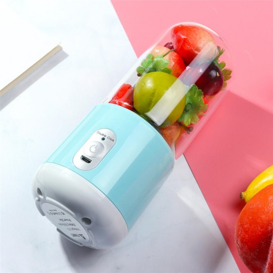 260ml USB Rechargeable Portable Electric Juice Cup Six Blade Mixing Machine Smoothies Baby Food Blender Extractor