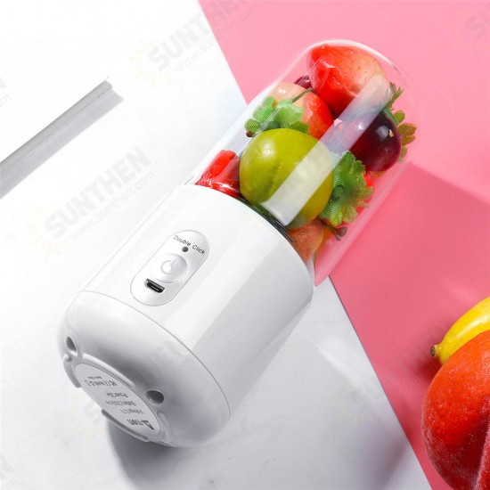 260ml USB Rechargeable Portable Electric Juice Cup Six Blade Mixing Machine Smoothies Baby Food Blender Extractor