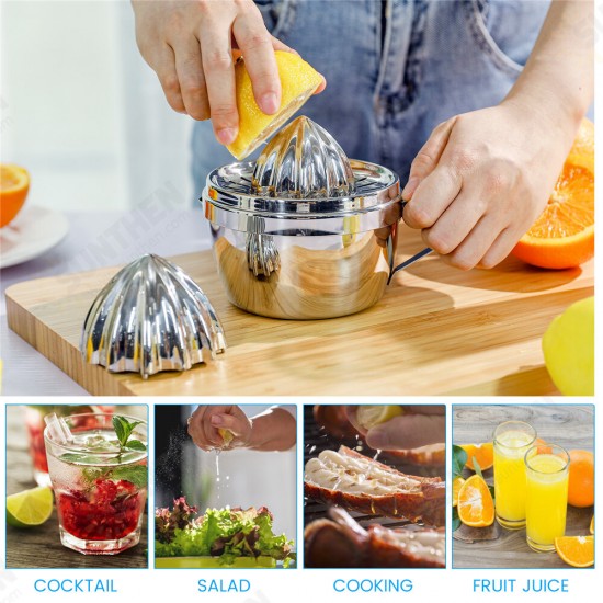 Stainless Steel Lemon Squeezer Manual Fruit Juicer Built-in Measuring Cup 500ml Stainless Steel Lemon Squeezer Manual Fruit Juicer Built-in Measuring Cup 500ml