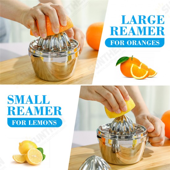 Stainless Steel Lemon Squeezer Manual Fruit Juicer Built-in Measuring Cup 500ml