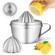 Stainless Steel Lemon Squeezer Manual Fruit Juicer Built-in Measuring Cup 500ml