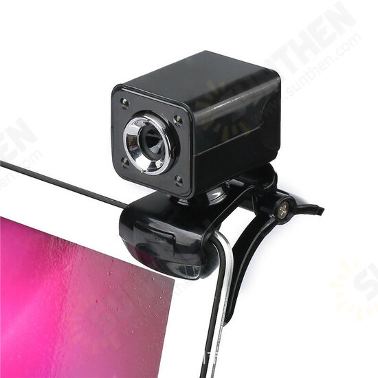 360° Rotation USB HD Webcam Camera with Built-in Microphone LED Night Vision for PC Laptop Desktop Computer