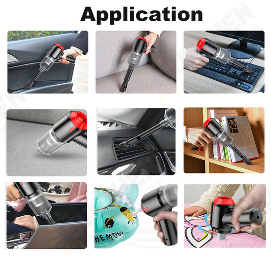 4-In-1 9000Pa Handheld Cordless Air Blower Air Duster Wireless keyboard Car Vacuum Cleaner Portable Cyclonic Suction Home